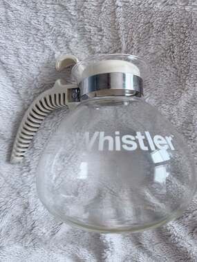 Vintage Gemco The Whistler 8-Cup Glass Stovetop Coffee/Tea Pot Carafe